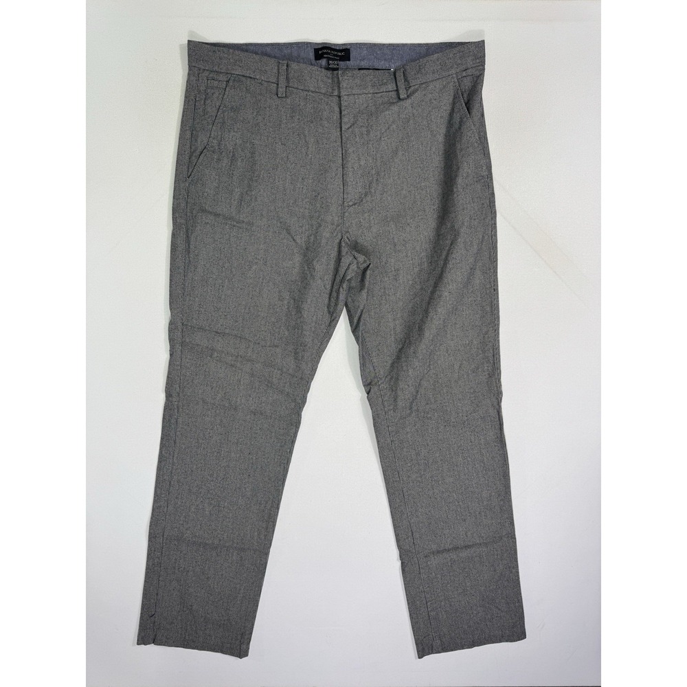 Banana Republic Kentfield Pant Men's 35x32 (36x30.5) Heather Grey Slacks Casual